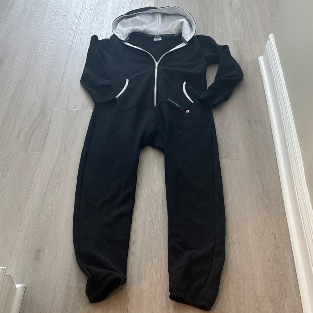 Cozy Black One Piece with White Accents